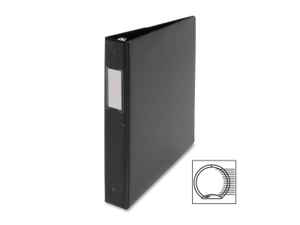 Round Ring Binder w/Label Holder 1" Cap. 11"x8-1/2" BK Round Ring Binder w/Label Holder 1" Cap. 11"x8-1/2" BK