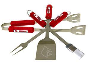 Bsi Products 61032 4 Pc Bbq Set - Louisville Cardinals Bsi Products 61032 4 Pc Bbq Set - Louisville Cardinals