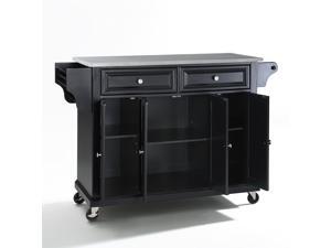 Crosley Stainless Steel Top Kitchen Cart/Island in Black Crosley Stainless Steel Top Kitchen Cart/Island in Black