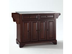 Crosley LaFayette Stainless Steel Top Kitchen Island in Vintage Mahogany Crosley LaFayette Stainless Steel Top Kitchen Island in Vintage Mahogany