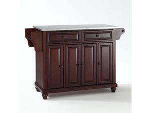 Crosley Cambridge Stainless Steel Top Kitchen Island in Vintage Mahogany Crosley Cambridge Stainless Steel Top Kitchen Island in Vintage Mahogany