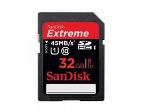 SanDisk 32GB Extreme SD SDHC Secure Digital Card UHS-I Class 10 45MB/s 300X (SDSDX-032G-X46) - Retail Package SanDisk 32GB Extreme SD SDHC Secure Digital Card UHS-I Class 10 45MB/s 300X (SDSDX-032G-X46) - Retail Package
