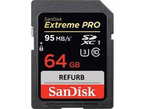 Refurbished: SanDisk 64GB Extreme PRO U3 UHS-I 4K Memory Card - Class 10 95MB/s 633X SD SDXC Secure