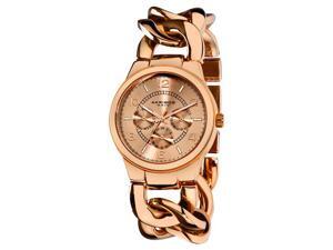 Akribos XXIV AK531RG Women's Gold Multi-Functional Twist Chain Watch Akribos XXIV AK531RG Women's Gold Multi-Functional Twist Chain Watch