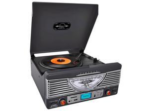 PyleHome - Retro Turntable with AUX Input/Radio/USB/SD/MP3 and Vinyl-to-MP3 Encoding (Black) PyleHome - Retro Turntable with AUX Input/Radio/USB/SD/MP3 and Vinyl-to-MP3 Encoding (Black)