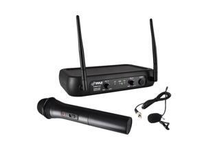 Pyle PDWM2140 VHF Fixed Frequency Wireless Microphone System, Handheld Mic, Body Pack Transmitter, Lavalier, Headset, Independent Adjustable Volume Controls Pyle PDWM2140 VHF Fixed Frequency Wireless Microphone System, Handheld Mic, Body Pack Transmitter, Lavalier, Headset, Independent Adjustable Volume Controls