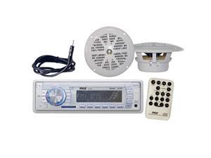 Pyle - Marine AM/FM-MPX PLL Tuning Radio w/SD/MMC & USB With Two 4'' Speakers & Antenna Pyle - Marine AM/FM-MPX PLL Tuning Radio w/SD/MMC & USB With Two 4'' Speakers & Antenna