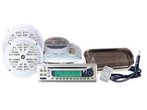Pyle - Waterproof Marine CD/MP3 Player Receiver w/Four 5.25' Speakers & Splash Proof Radio Cover Pyle - Waterproof Marine CD/MP3 Player Receiver w/Four 5.25' Speakers & Splash Proof Radio Cover