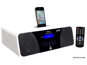 PyleHome - 200 Watts High-Performance 2.1 Channel AM/FM Clock Radio Speaker With IPod / Iphone Docking Station(White) PyleHome - 200 Watts High-Performance 2.1 Channel AM/FM Clock Radio Speaker With IPod / Iphone Docking Station(White)