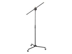 Universal Rolling Wheels Tripod Microphone Stand - Adjustable Height & Extendable Universal Rolling Wheels Tripod Microphone Stand - Adjustable Height & Extendable