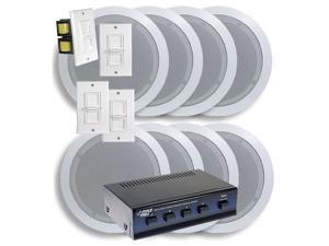 Pyle - 4 Room In-Ceiling Home Speaker System w/4 Volume Controls Knob Pyle - 4 Room In-Ceiling Home Speaker System w/4 Volume Controls Knob