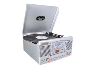 PyleHome - Retro Style Turntable With CD/Radio/USB/SD/MP3/WMA and Vinyl to MP3 Encoding (Silver) PyleHome - Retro Style Turntable With CD/Radio/USB/SD/MP3/WMA and Vinyl to MP3 Encoding (Silver)