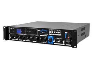 Pyle - 375 Watt PA Amplifier with 5 Mic Inputs, Mic Talk-Over Function, USB & Micro SD Card Readers, AUX Input & 4 Ohm, 8 Ohm, 70V, 100V Outputs Pyle - 375 Watt PA Amplifier with 5 Mic Inputs, Mic Talk-Over Function, USB & Micro SD Card Readers, AUX Input & 4 Ohm, 8 Ohm, 70V, 100V Outputs