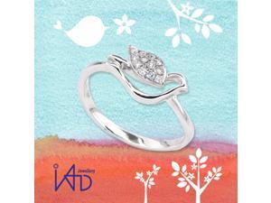18K/750 White Gold Love & Peace Bird Diamond Ring (0.10 cttw, G-H Color, VS2-SI1 Clarity) 18K/750 White Gold Love & Peace Bird Diamond Ring (0.10 cttw, G-H Color, VS2-SI1 Clarity)