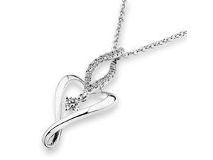 18K White Gold Diamond Heart Shape Pendant W/Silver Chain (0.19ct,G-H Color,VS2-SI1 Clarity) 18K White Gold Diamond Heart Shape Pendant W/Silver Chain (0.19ct,G-H Color,VS2-SI1 Clarity)