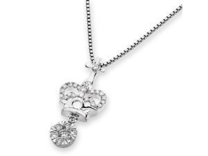 18K White Gold Diamond Royal Crown Shape Pendant W/Silver Chain (0.27ct,G-H Color,VS2-SI1 Clarity) 18K White Gold Diamond Royal Crown Shape Pendant W/Silver Chain (0.27ct,G-H Color,VS2-SI1 Clarity)