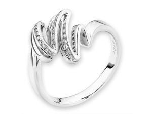 18K/750 White Gold Ribbon Diamond Ring (0.10cttw, G-H Color, VS2-SI1 Clarity, Ring Size US 6.5) 18K/750 White Gold Ribbon Diamond Ring (0.10cttw, G-H Color, VS2-SI1 Clarity, Ring Size US 6.5)