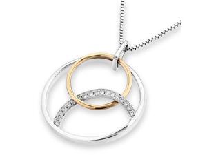 18K Rose Gold And White Gold Polished Finished 3 Circles Diamond Accentt Pendant w/925 Sterling Silver Chain 18" (0.08 cttw, G-H Color, VS2-SI1 Clarity) 18K Rose Gold And White Gold Polished Finished 3 Circles Diamond Accentt Pendant w/925 Sterling Silver Chain 18" (0.08 cttw, G-H Color, VS2-SI1 Clarity)