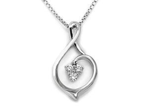 18K White Gold Polished Finish 3 Stones Infinity Diamond Pendant W/925 Sterling Silver Chain 18" (0.08 carats, G-H color, VS2-SI1 Clarity) 18K White Gold Polished Finish 3 Stones Infinity Diamond Pendant W/925 Sterling Silver Chain 18" (0.08 carats, G-H color, VS2-SI1 Clarity)