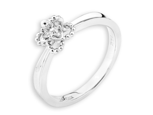 18K White Gold Star Prong Set Diamond Promise Ring (0.08ct,G-H Color,VS2-SI1 Clarity) 18K White Gold Star Prong Set Diamond Promise Ring (0.08ct,G-H Color,VS2-SI1 Clarity)