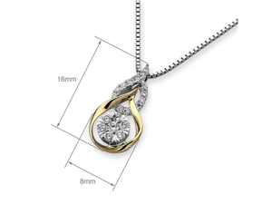 18K Rose White Gold Double Droplet Illusion Setting Diamond Pendant W/925 Sterling Silver Chain 16" (0.18cttw, G-H color, good SI1-SI2 Clarity) 18K Rose White Gold Double Droplet Illusion Setting Diamond Pendant W/925 Sterling Silver Chain 16" (0.18cttw, G-H color, good SI1-SI2 Clarity)