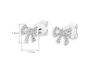 18K White Gold Lovely Bow Stud Diamond Earrings (0.19 cttw, G-H Color, VS2-SI1 Clarity) 18K White Gold Lovely Bow Stud Diamond Earrings (0.19 cttw, G-H Color, VS2-SI1 Clarity)