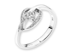 18K/750 White Gold Leaf Shape Solitaire Diamond Ring (0.18 cttw, G-H Color, VS2-SI1 Clarity) 18K/750 White Gold Leaf Shape Solitaire Diamond Ring (0.18 cttw, G-H Color, VS2-SI1 Clarity)