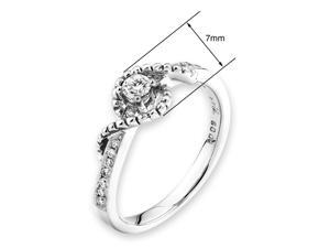 18K/750 White Gold Twisted Solitaire Diamond Ring (0.18 cttw, G-H Color, VS2-SI1 Clarity) 18K/750 White Gold Twisted Solitaire Diamond Ring (0.18 cttw, G-H Color, VS2-SI1 Clarity)