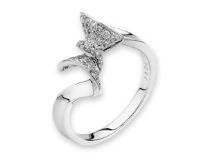 18K/750 White Gold Ribbon Shape Pave Setting Diamond Ring (0.24 cttw, G-H Color, VS2-SI1 Clarity) 18K/750 White Gold Ribbon Shape Pave Setting Diamond Ring (0.24 cttw, G-H Color, VS2-SI1 Clarity)