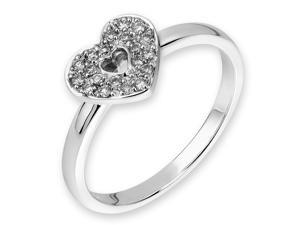 18K/750 White Gold Heart Shape Pave Setting Diamond Ring (0.11 cttw, G-H Color, VS2-SI1 Clarity) 18K/750 White Gold Heart Shape Pave Setting Diamond Ring (0.11 cttw, G-H Color, VS2-SI1 Clarity)