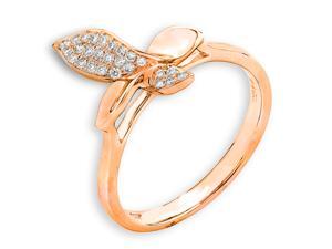 18K/750 Rose Gold Ribbon Shape Butterfly Diamond Ring (0.12 cttw, G-H Color, VS2-SI1 Clarity) 18K/750 Rose Gold Ribbon Shape Butterfly Diamond Ring (0.12 cttw, G-H Color, VS2-SI1 Clarity)