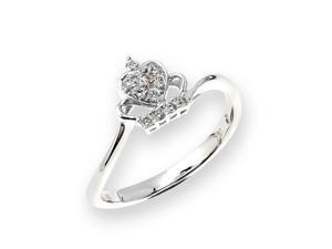 18K/750 White Gold Royal Crown Diamond Ring (0.12 cttw, G-H Color, VS2-SI1 Clarity) 18K/750 White Gold Royal Crown Diamond Ring (0.12 cttw, G-H Color, VS2-SI1 Clarity)