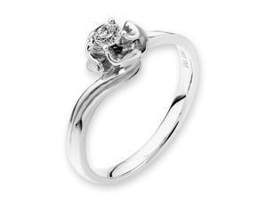 18K/750 White Gold Flower Halo with Solitaire Diamond Ring (0.08 cttw, G-H Color, VS2-SI1 Clarity) 18K/750 White Gold Flower Halo with Solitaire Diamond Ring (0.08 cttw, G-H Color, VS2-SI1 Clarity)
