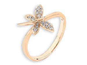 18K/750 Rose Gold Dragon fly Diamond Ring (0.10 cttw, G-H Color, VS2-SI1 Clarity) 18K/750 Rose Gold Dragon fly Diamond Ring (0.10 cttw, G-H Color, VS2-SI1 Clarity)