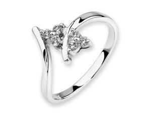 18K/750 White Gold 3 stone Flower Shape Diamond Ring (0.12 cttw, G-H Color, VS2-SI1 Clarity) 18K/750 White Gold 3 stone Flower Shape Diamond Ring (0.12 cttw, G-H Color, VS2-SI1 Clarity)