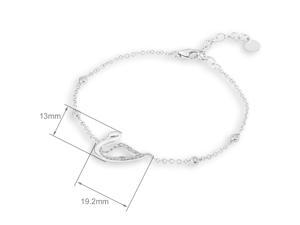 18K/750 White Gold Swan with Bezel Diamond Linked Bracelet 6.5" + 1" (0.22ct, G-H Color, VS2-SI1 Clarity) 18K/750 White Gold Swan with Bezel Diamond Linked Bracelet 6.5" + 1" (0.22ct, G-H Color, VS2-SI1 Clarity)