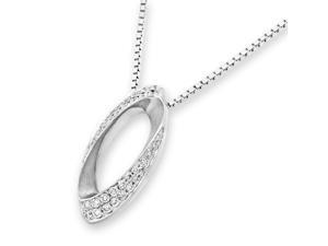 18K White Gold Marquise Shape with Pave Setting Diamond Pendant With 925 Sterling SilverChain (0.21 cttw, G-H Color, VS2-SI1 Clarity) 18K White Gold Marquise Shape with Pave Setting Diamond Pendant With 925 Sterling SilverChain (0.21 cttw, G-H Color, VS2-SI1 Clarity)