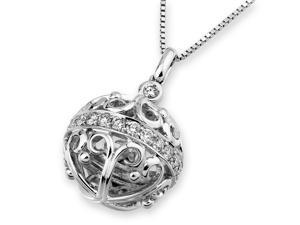 18K White Gold 3-dimensional Pumpkin Carriage Diamond Pendant With 925 Sterling SilverChain (0.41 cttw, G-H Color, VS2-SI1 Clarity) 18K White Gold 3-dimensional Pumpkin Carriage Diamond Pendant With 925 Sterling SilverChain (0.41 cttw, G-H Color, VS2-SI1 Clarity)