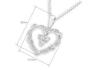 18K White Gold Heart Shape 3-stone Diamond Pendant With 925 Sterling SilverChain (0.31 cttw, G-H Color, VS2-SI1 Clarity) 18K White Gold Heart Shape 3-stone Diamond Pendant With 925 Sterling SilverChain (0.31 cttw, G-H Color, VS2-SI1 Clarity)