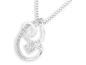 18K White Gold Baby Love with Solitaire Diamond Pendant With 925 Sterling SilverChain (0.15 cttw, G-H Color, VS2-SI1 Clarity) 18K White Gold Baby Love with Solitaire Diamond Pendant With 925 Sterling SilverChain (0.15 cttw, G-H Color, VS2-SI1 Clarity)