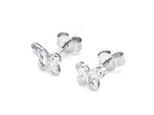 14K White Gold Butterfly Shape Diamond Cut Stud Earrings 14K White Gold Butterfly Shape Diamond Cut Stud Earrings