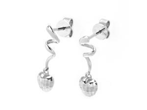 14K White Gold Falling Star Shape Diamond Cut Earrings 14K White Gold Falling Star Shape Diamond Cut Earrings