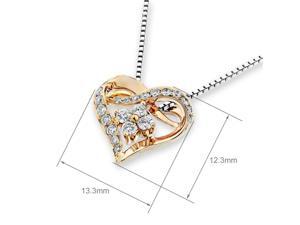 18K White Gold Heart Shape with Cluster Diamond Pendant w/925 Sterling Silver Chain (0.27 cttw , G-H Color, VS2-SI1 Clarity) 18K White Gold Heart Shape with Cluster Diamond Pendant w/925 Sterling Silver Chain (0.27 cttw , G-H Color, VS2-SI1 Clarity)