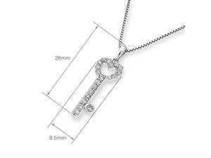 18K White Gold Key Shape Diamond Pendant w/925 Sterling Silver Chain (0.33 cttw , G-H Color, VS2-SI1 Clarity) 18K White Gold Key Shape Diamond Pendant w/925 Sterling Silver Chain (0.33 cttw , G-H Color, VS2-SI1 Clarity)