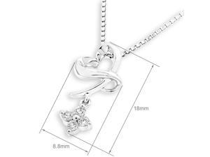 18K White Gold Heart Shape with Dangling Diamond Pendant w/925 Sterling Silver Chain (0.11 cttw , G-H Color, VS2-SI1 Clarity) 18K White Gold Heart Shape with Dangling Diamond Pendant w/925 Sterling Silver Chain (0.11 cttw , G-H Color, VS2-SI1 Clarity)