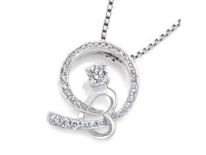 18K White Gold Hug your Love with Solitaire Diamond Pendant w/925 Sterling Silver Chain (0.26 cttw , G-H Color, VS2-SI1 Clarity) 18K White Gold Hug your Love with Solitaire Diamond Pendant w/925 Sterling Silver Chain (0.26 cttw , G-H Color, VS2-SI1 Clarity)