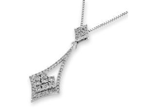 18K White Gold Diamond Accent with Cluster Pendant w/925 Sterling Silver Chain (0.76 cttw , G-H Color, VS2-SI1 Clarity) 18K White Gold Diamond Accent with Cluster Pendant w/925 Sterling Silver Chain (0.76 cttw , G-H Color, VS2-SI1 Clarity)