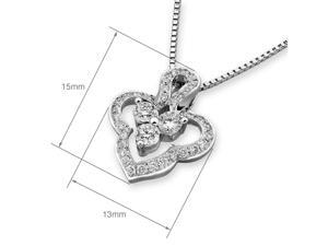 18K White Gold Poker Club Shape with Cluster Diamond Pendant w/925 Sterling Silver Chain (0.42 cttw , G-H Color, VS2-SI1 Clarity) 18K White Gold Poker Club Shape with Cluster Diamond Pendant w/925 Sterling Silver Chain (0.42 cttw , G-H Color, VS2-SI1 Clarity)