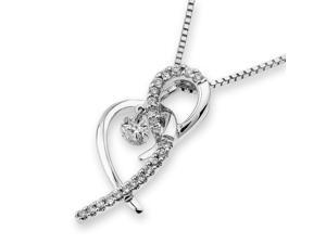 18K White Gold Diamond Heart Knot Pendant W/Silver Chain (0.20ct,G-H Color,VS2-SI1 Clarity) 18K White Gold Diamond Heart Knot Pendant W/Silver Chain (0.20ct,G-H Color,VS2-SI1 Clarity)
