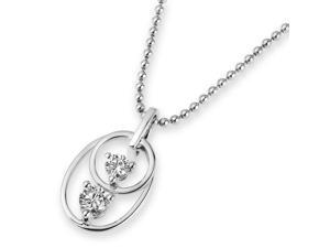 18K White Gold Round Diamond Pendant W/925 Sterling Silver Chain (0.22 cttw , G-H Color, SI1-SI2 Clarity) 18K White Gold Round Diamond Pendant W/925 Sterling Silver Chain (0.22 cttw , G-H Color, SI1-SI2 Clarity)